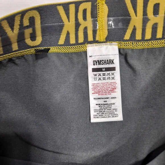 Gymshark Grey And Yellow Waistband Fit Cropped Leggings NWOT - Picture 8 of 9